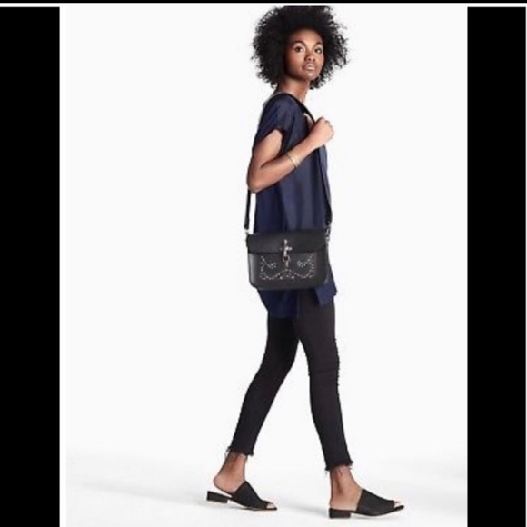 Lucky Brand Maya Black Studded Leather Bag - Picture 2 of 8